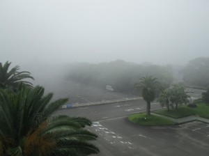 海からの霧 駐車場